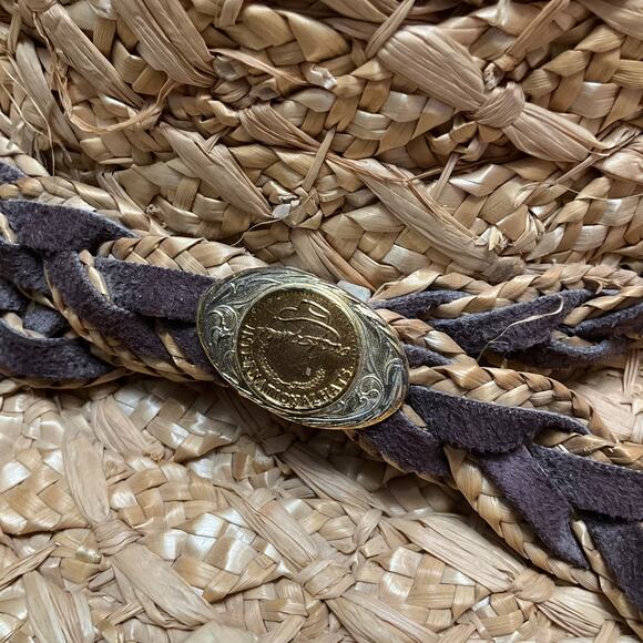 Tombstone Western Rodeo Cowboy Cowgirl Straw Tan Hat braided Band Vintage EUC main image 4